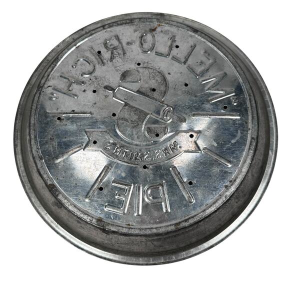 Vintage Mrs Smith's Mello-Rich Metal Pie Pan Plates Silver Tone Lot of 5 - Picture 7 of 12